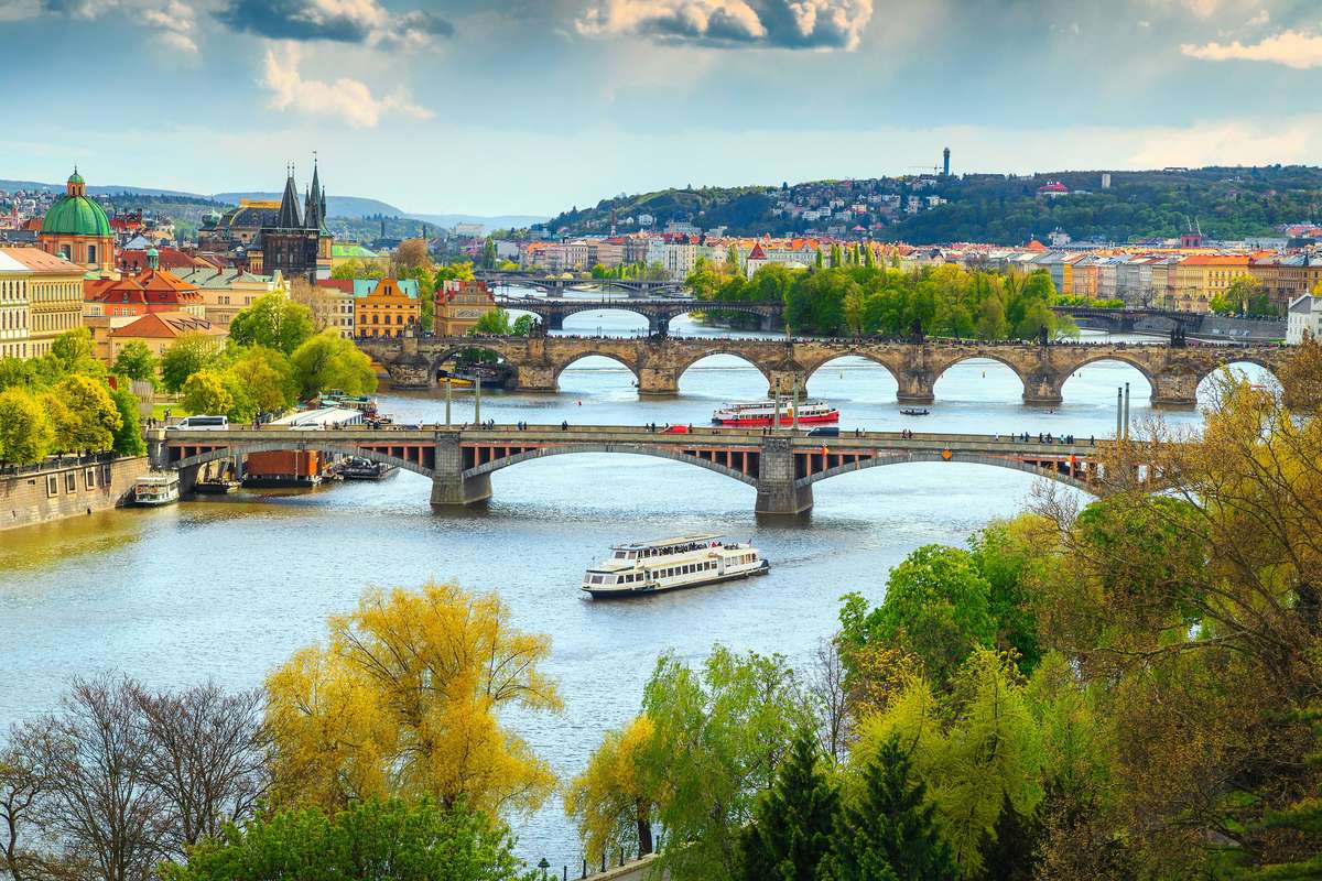 Cityscape van Praag Tsjechië legpuzzel online