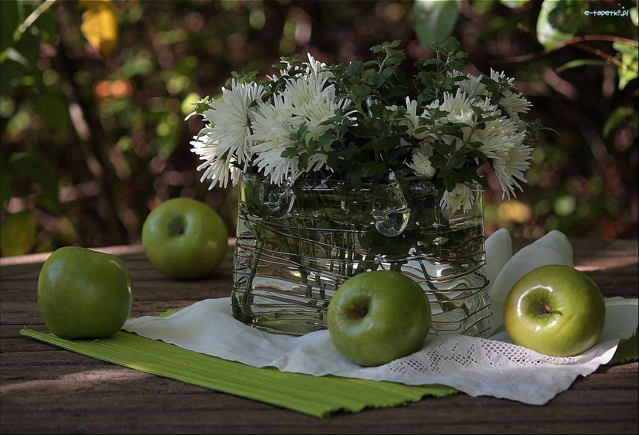 zelená jablka skládačky online