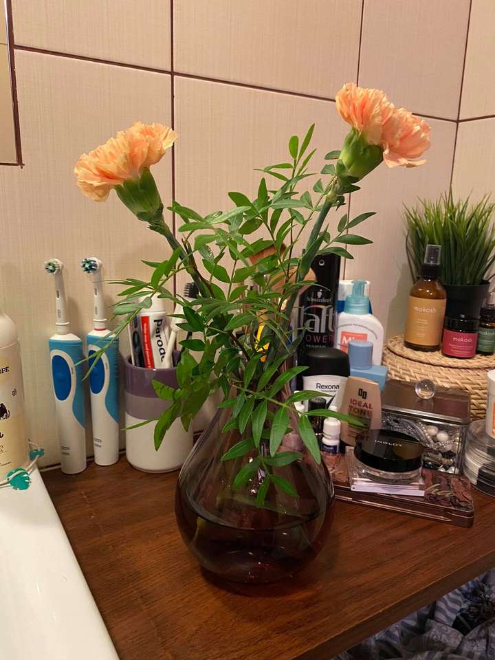 Virágok a fürdőszobában online puzzle