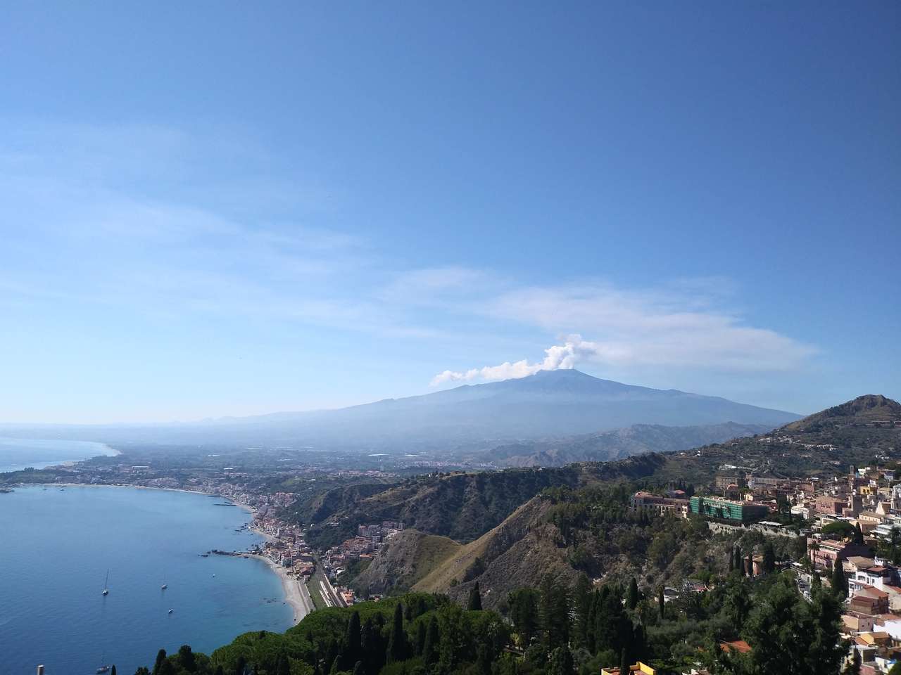 Вид на гору Этна онлайн-пазл