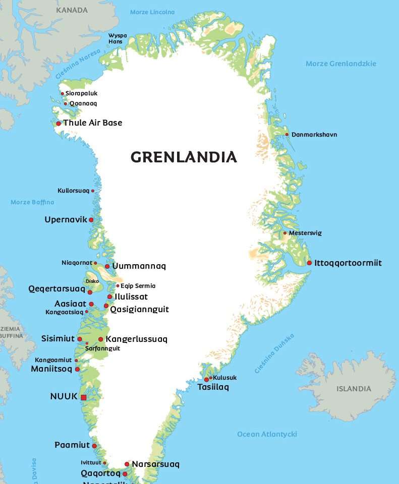 Kaart van Groenland legpuzzel online