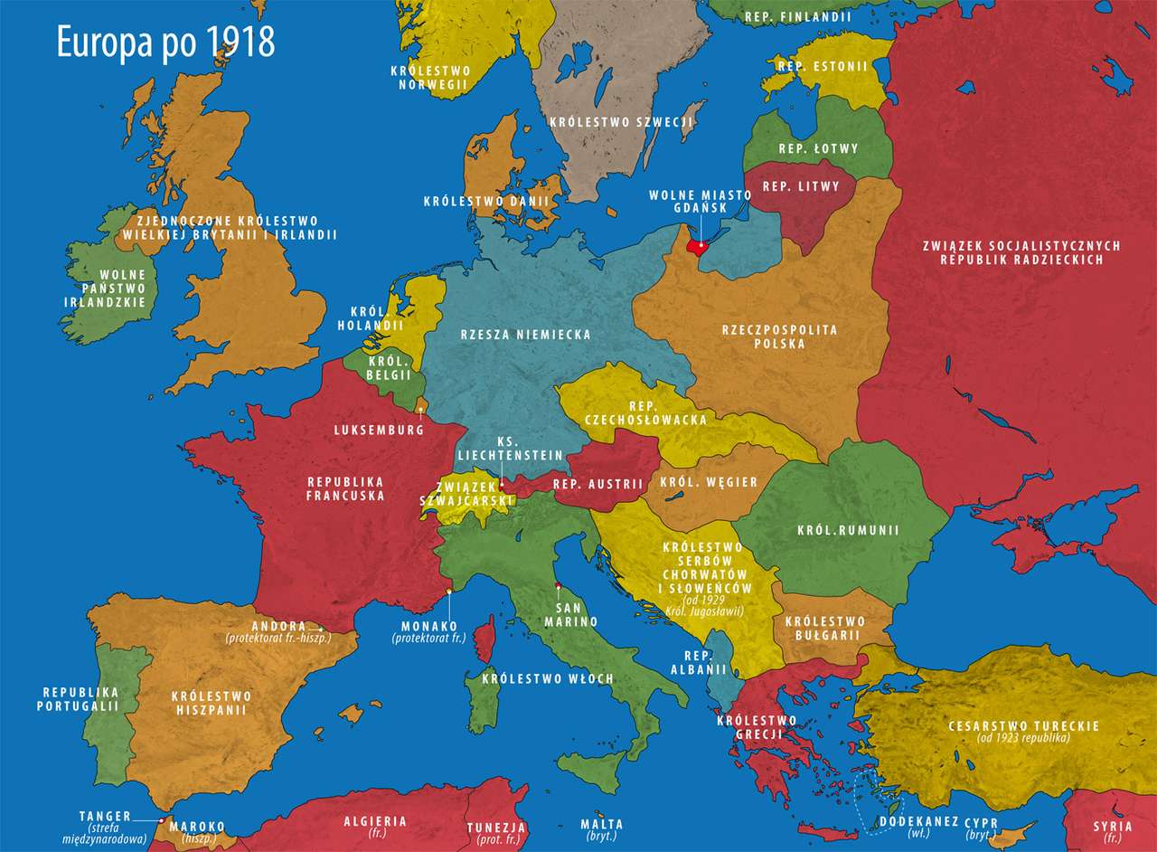 1918年以降のヨーロッパ オンラインパズル