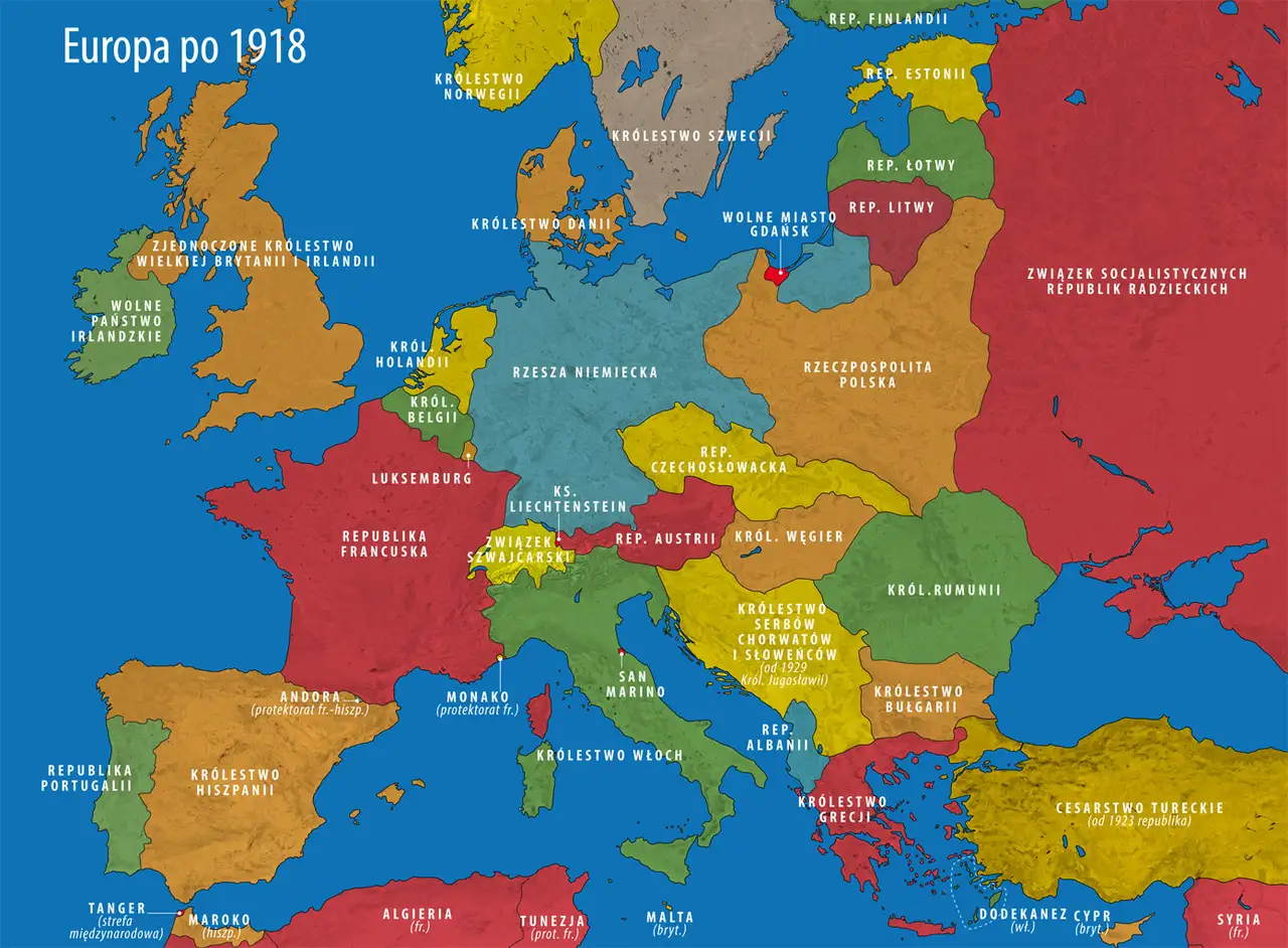 Европа после 1918 года - онлайн-пазл