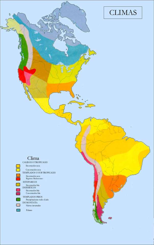 CLIMATES OF AMERICA online puzzle
