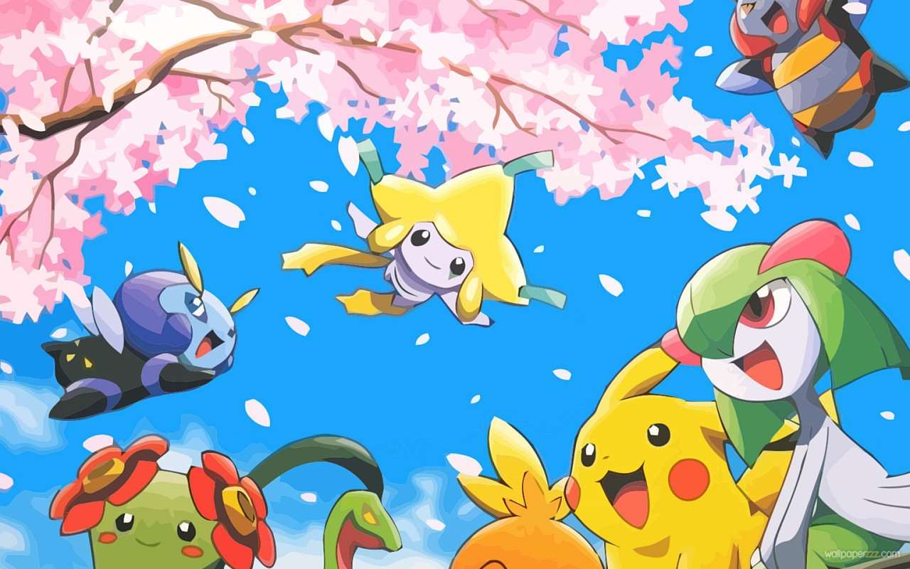 Pokémon se těší a směje se online puzzle