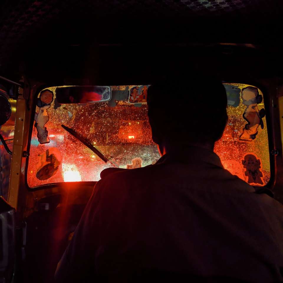 άντρας στο auto-rickshaw online παζλ