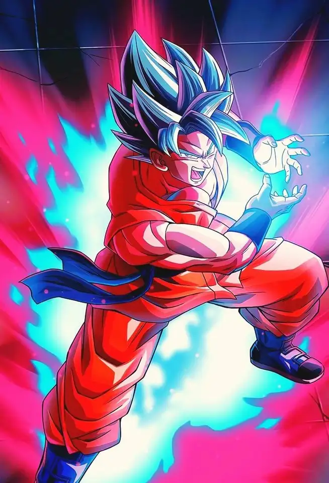 Goku Jubai Kaioken SS Blue Jigsaw Puzzle by AbdeeFactory