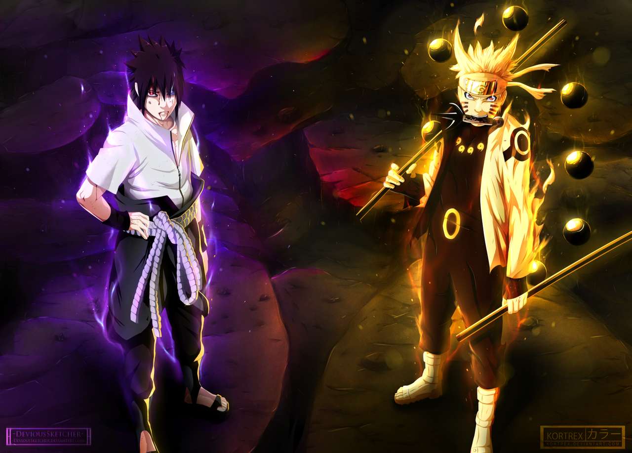 Sasuke és Naruto kirakós online