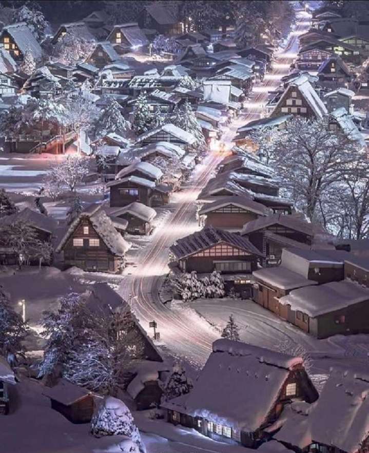 Zima v Japonsku. skládačky online
