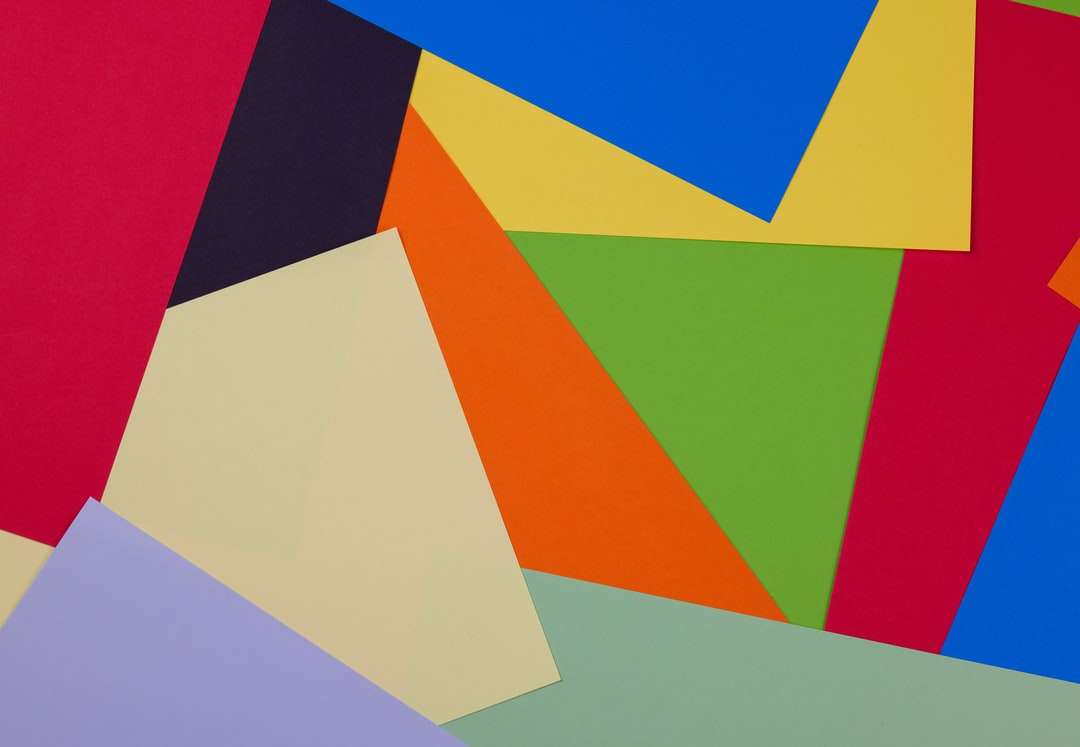 geel rood en blauw abstract schilderij online puzzel