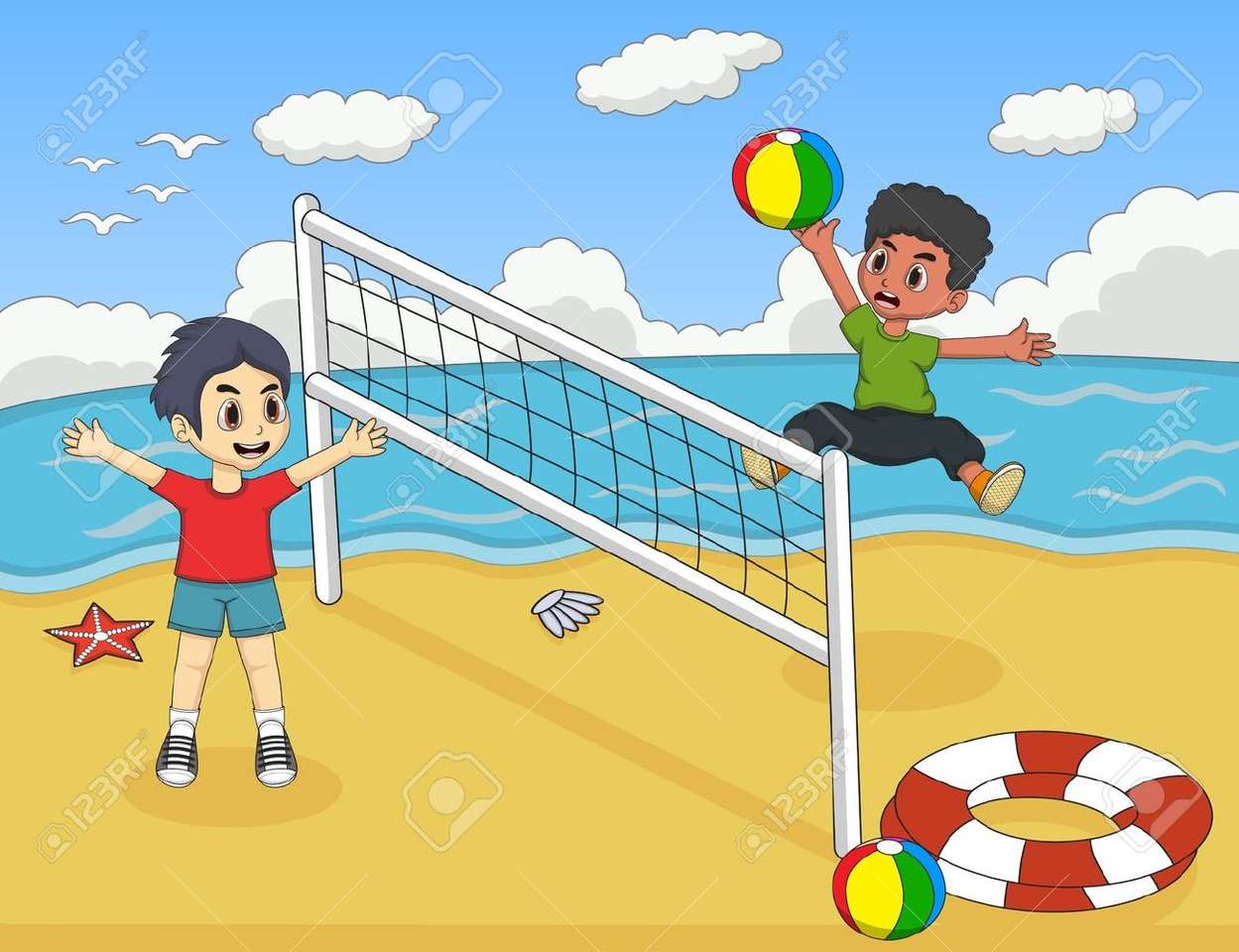 Strand volleyboll pussel på nätet