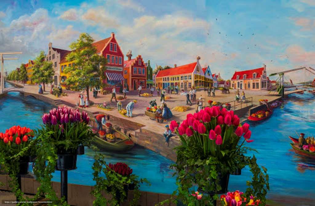 view with tulips online puzzle