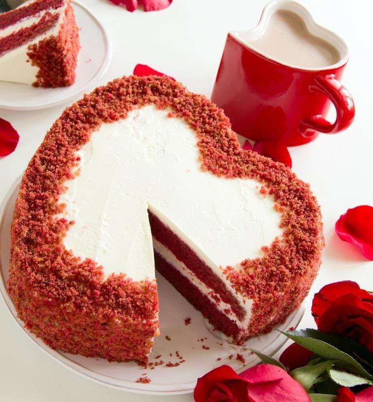 Valentijnsdag cake - hart online puzzel