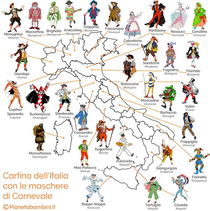 karnevalové masky v Itálii online puzzle