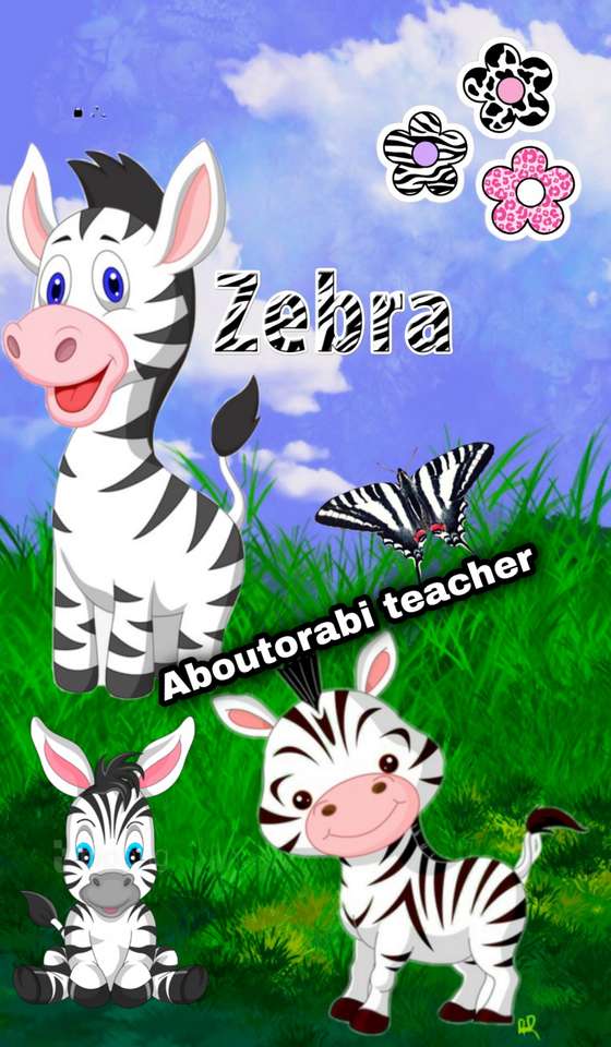Учитель оборабі вивчає диких тварин зебру онлайн пазл