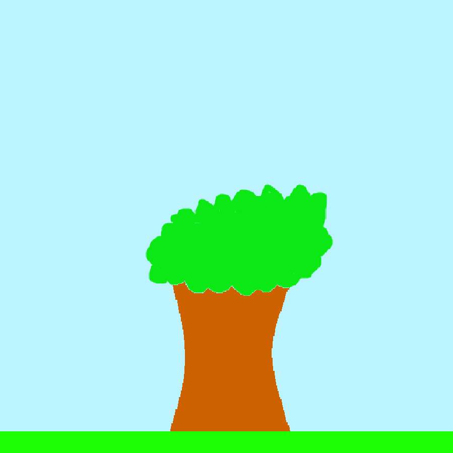 дерево в прямой траве онлайн-пазл