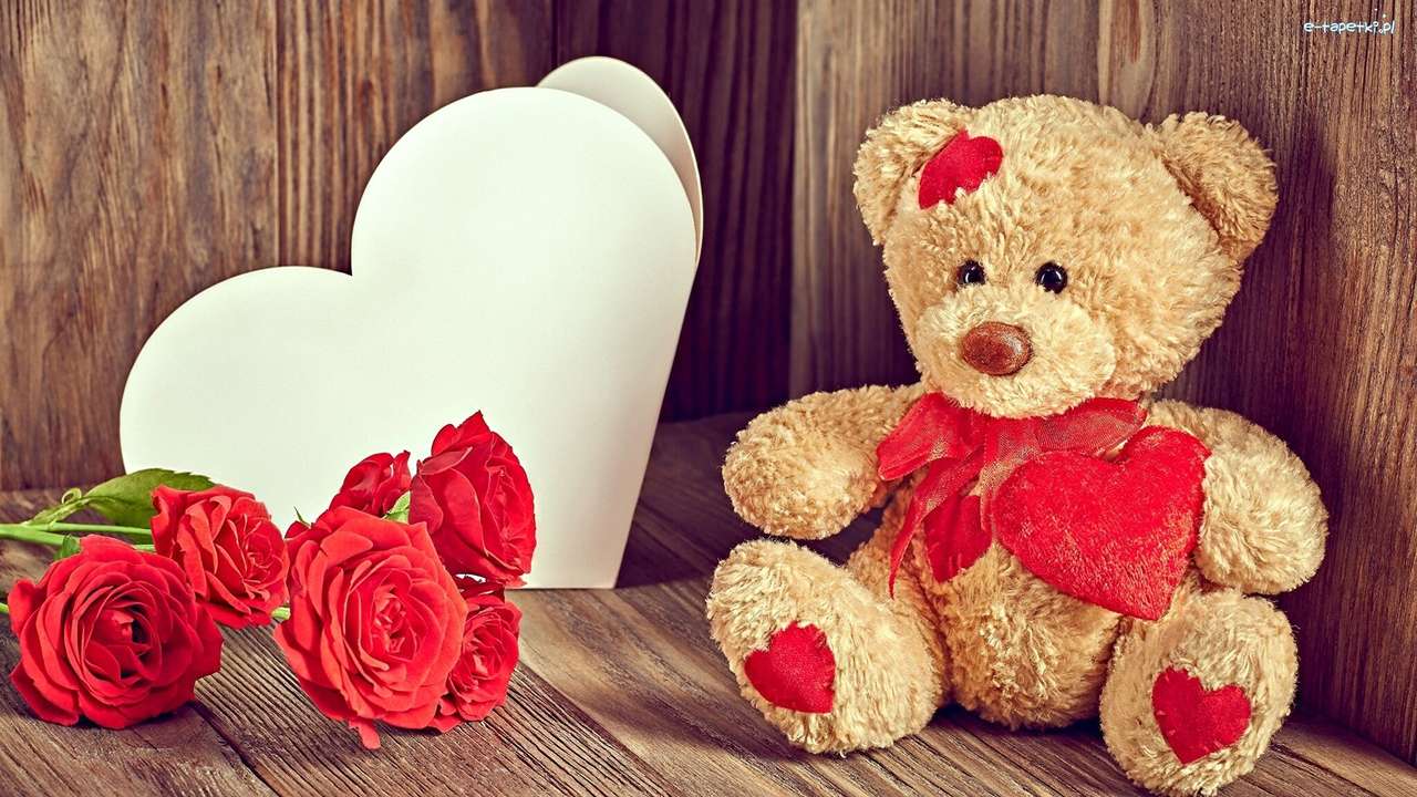 Medvídek a Valentýn skládačky online