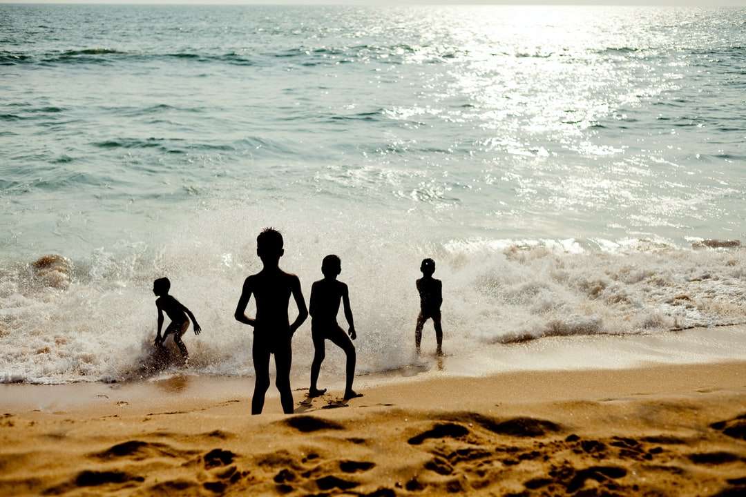 άτομα στην παραλία κατά τη διάρκεια της ημέρας παζλ online