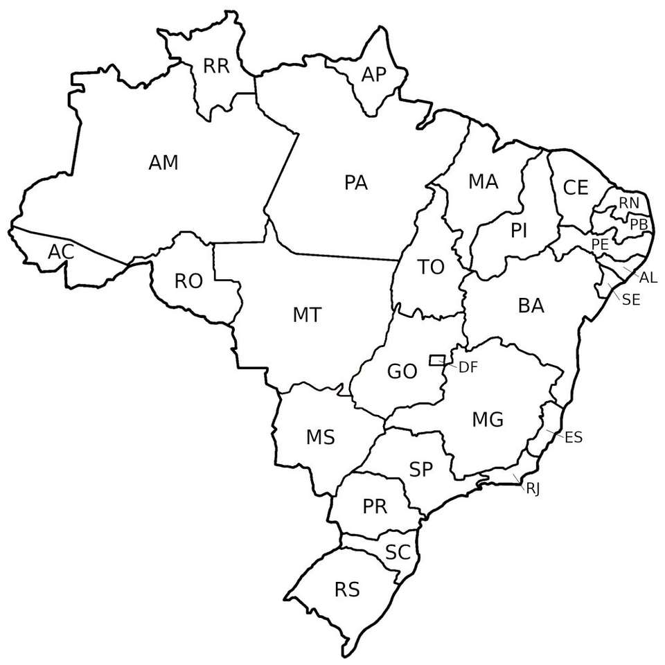 De kaart van Brazilië legpuzzel online