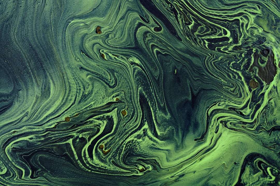 groen en zwart abstract schilderij legpuzzel online