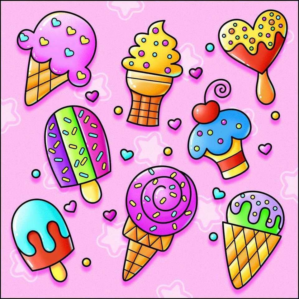 カラフルなアイスクリーム オンラインパズル