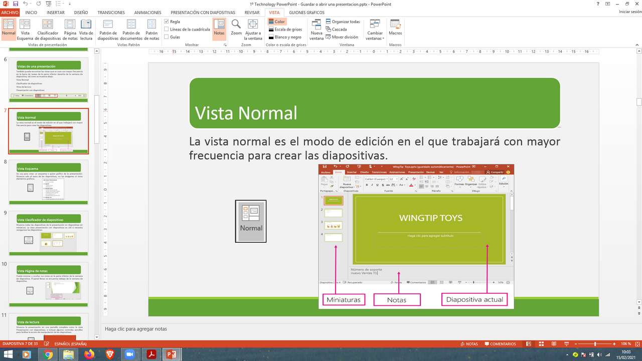 PowerPoint - Vista Normal rompecabezas en línea