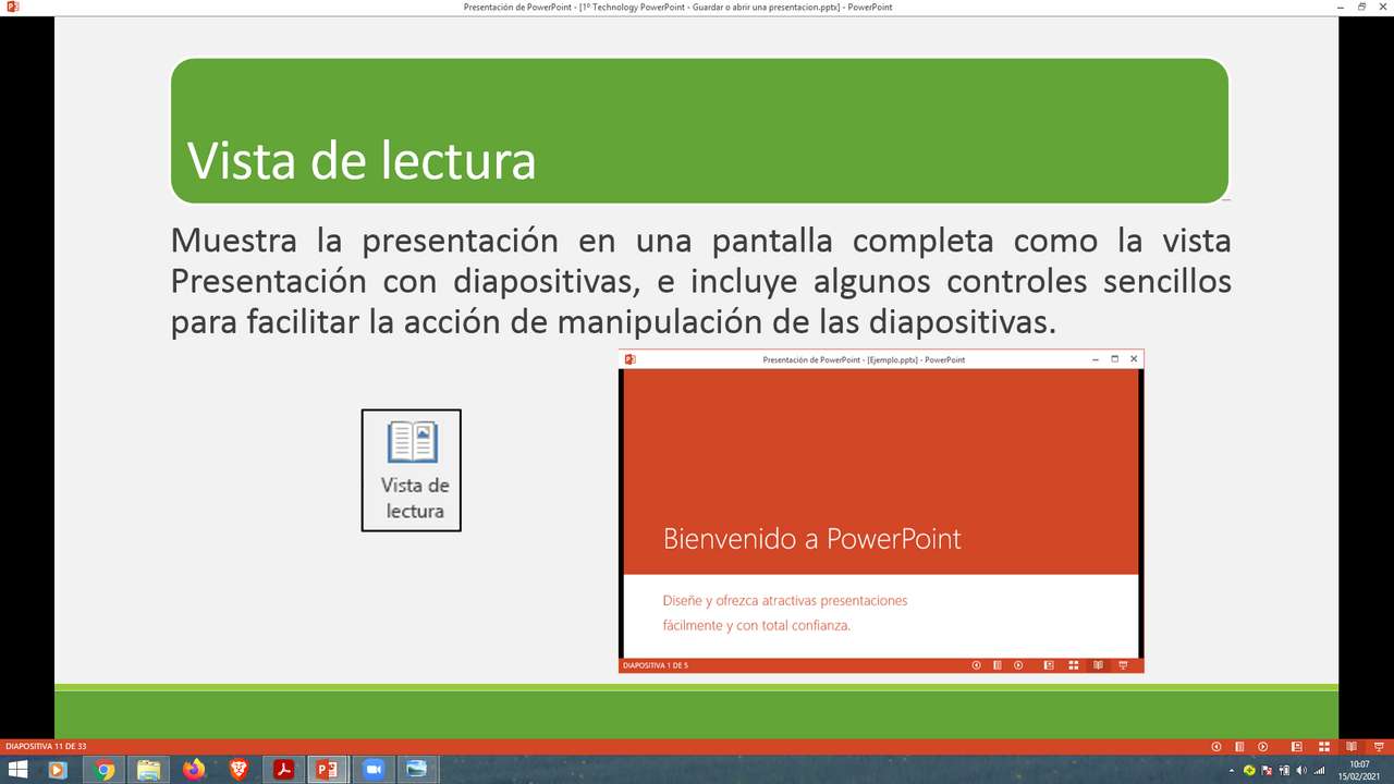 PowerPoint - Vista de lectura rompecabezas en línea