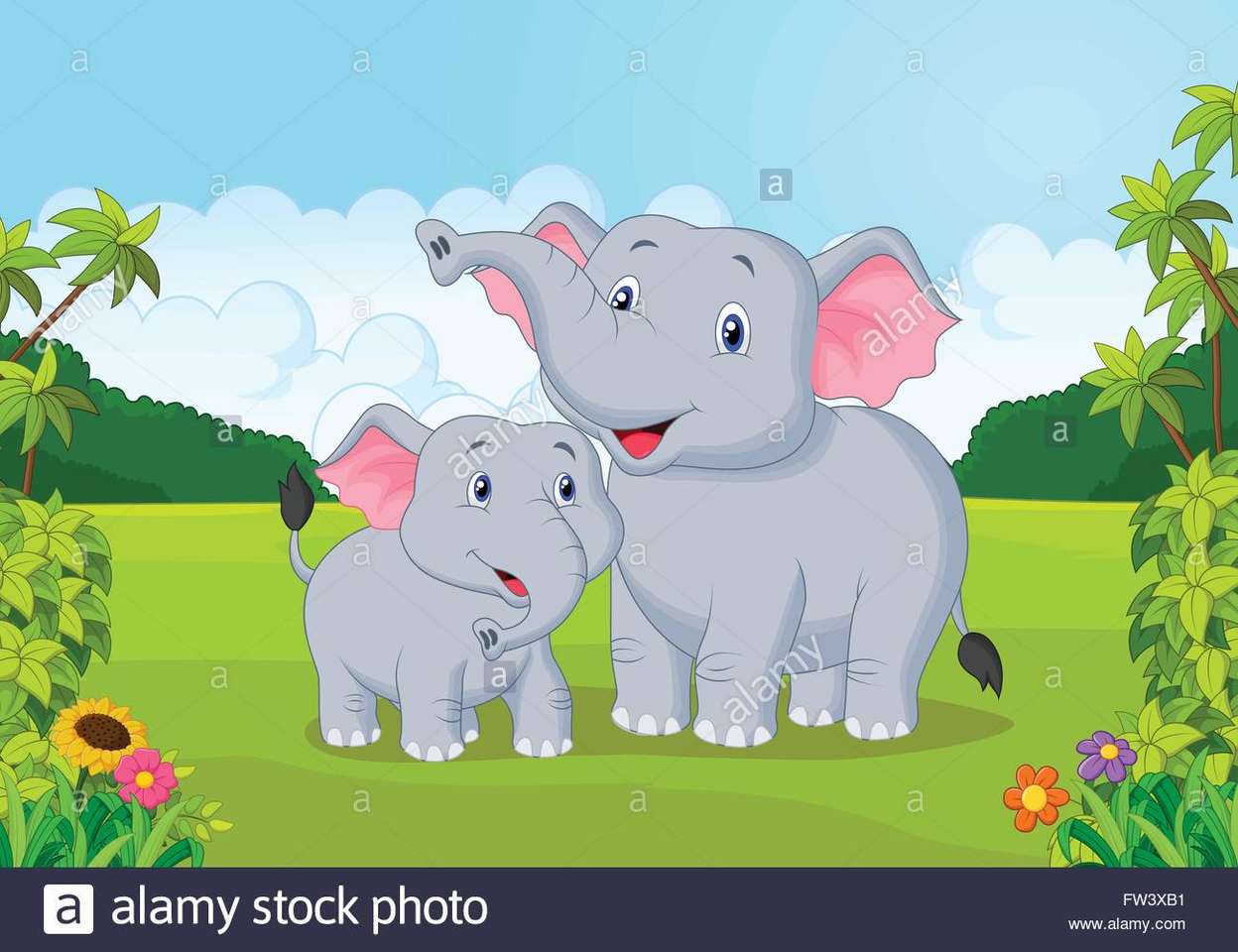 Insegnante di orabi che impara elefante animale selvatico puzzle online
