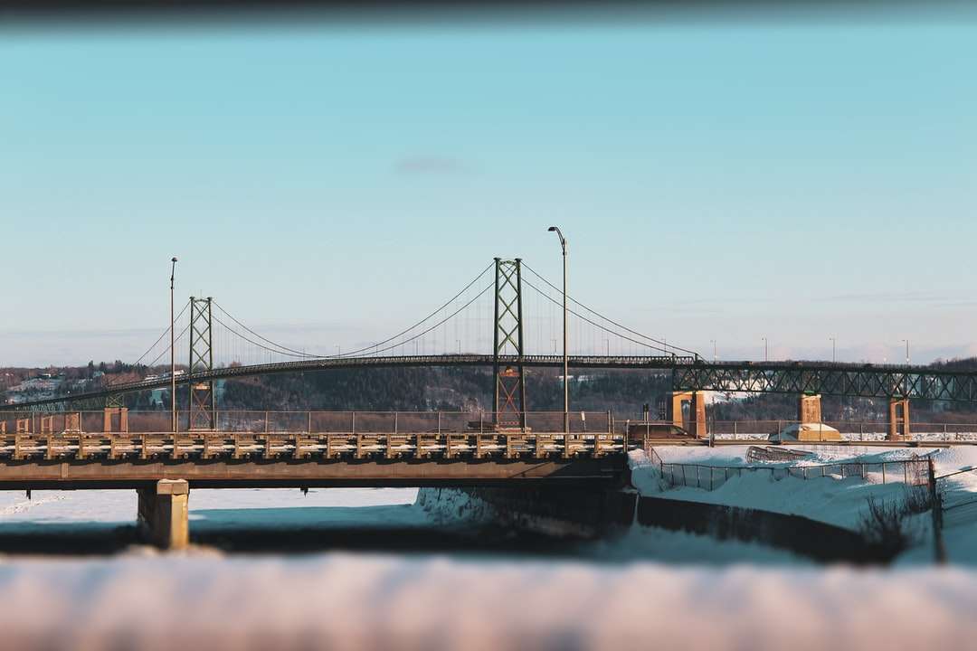 bro över vatten under dagtid pussel på nätet