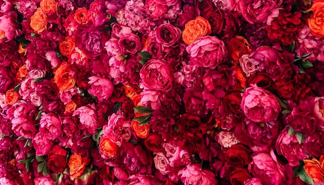 buchet de trandafiri roz si rosii puzzle online