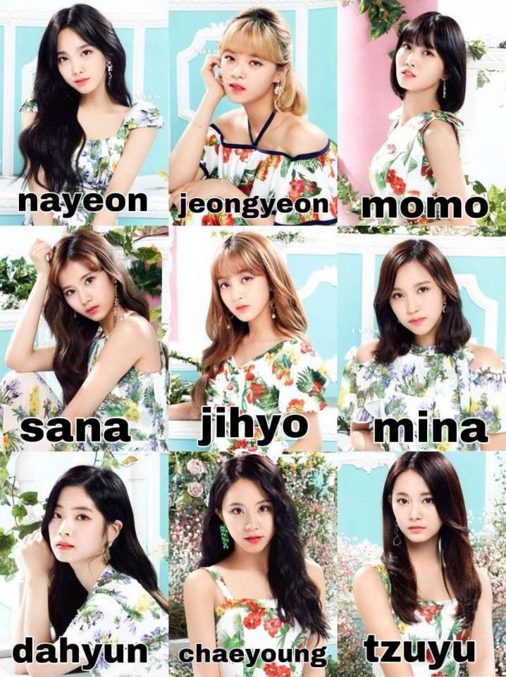 twice con nombres rompecabezas en línea