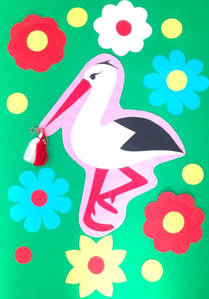 Stork with martenitsa online puzzle