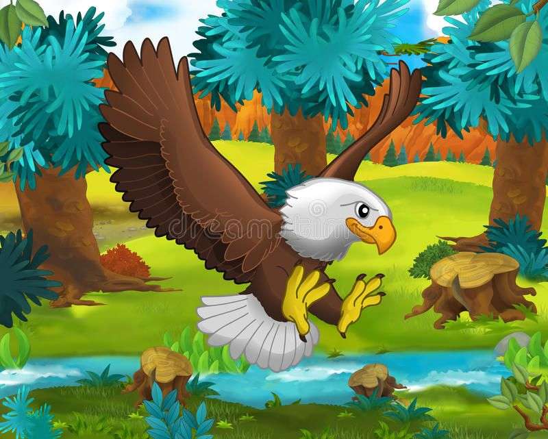 Учител Aboutorabi, който учи орел от диви животни онлайн пъзел