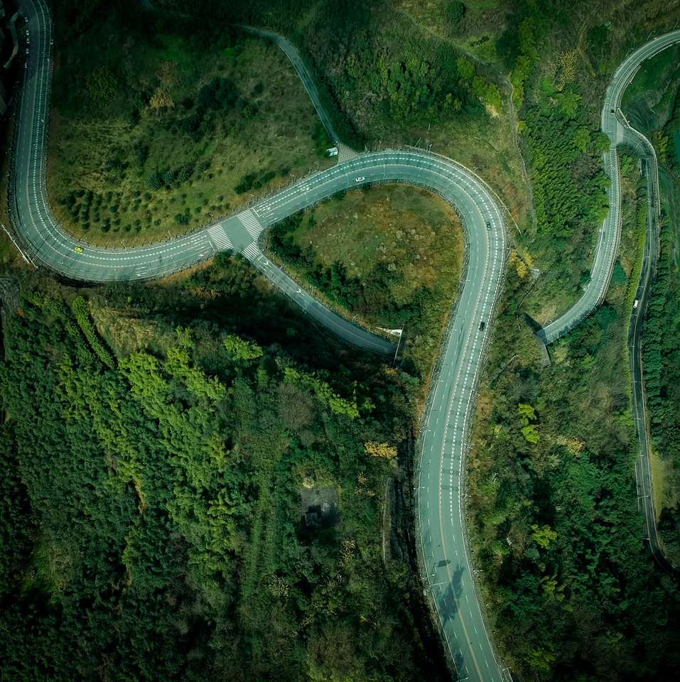 въздушен изглед на зелена гора онлайн пъзел