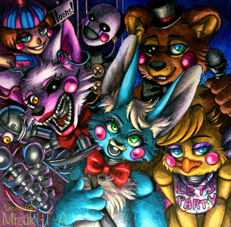 Solve FNAF - Kinder Fnaf 2 Animatronics jigsaw puzzle online with 45 pieces