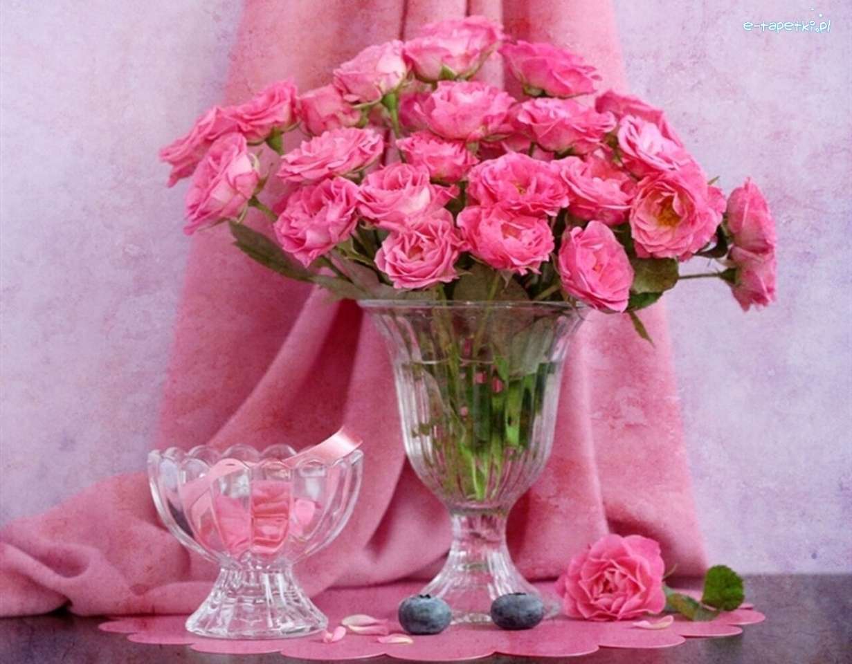 ροζ τριαντάφυλλα online παζλ