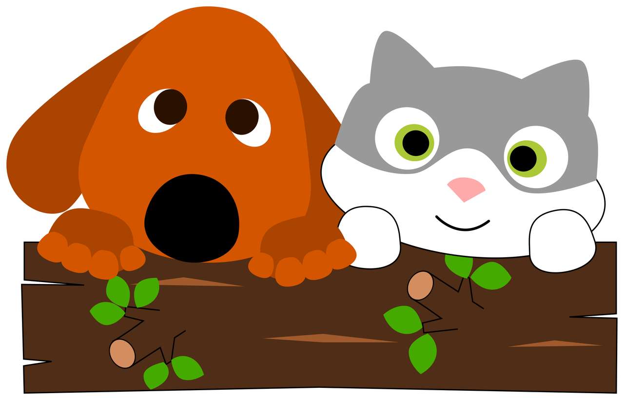γάτα και σκύλος για νηπιαγωγείο online παζλ