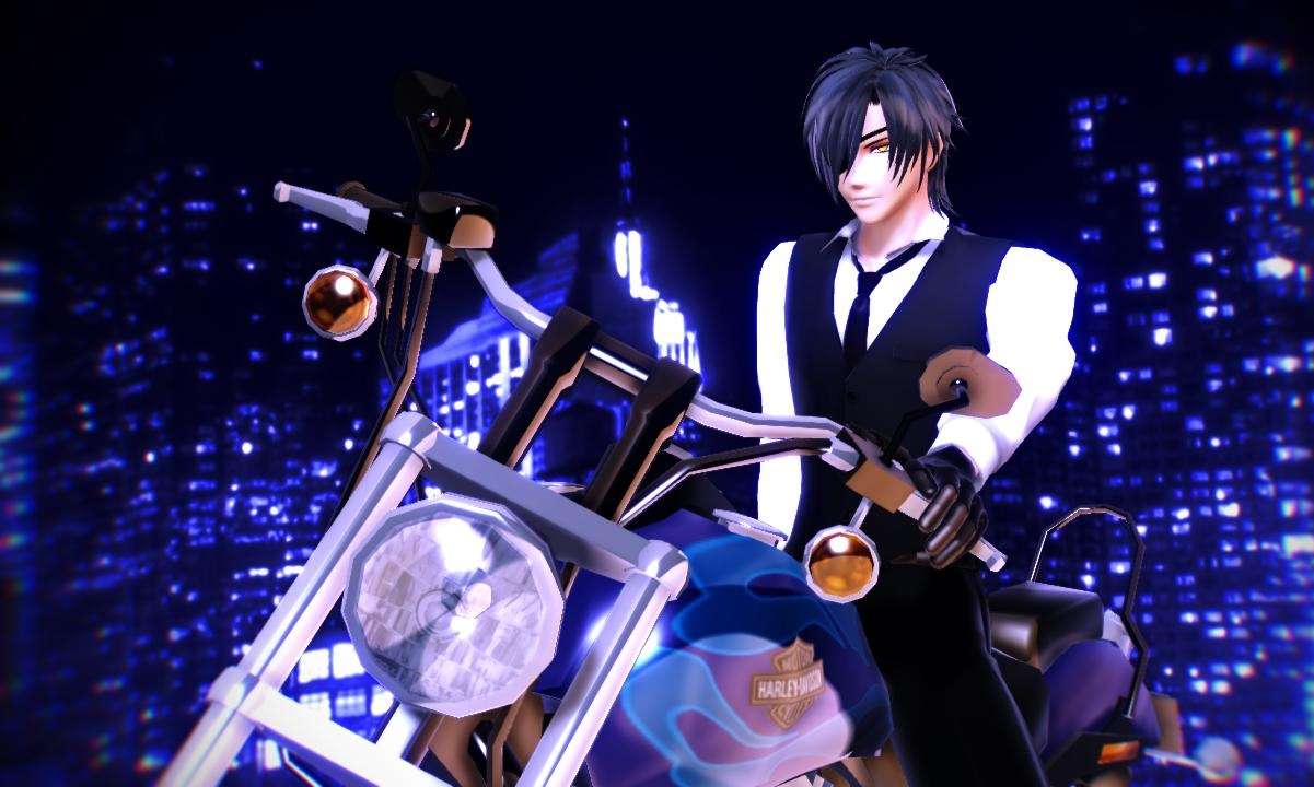 Mitsu em uma motocicleta puzzle online