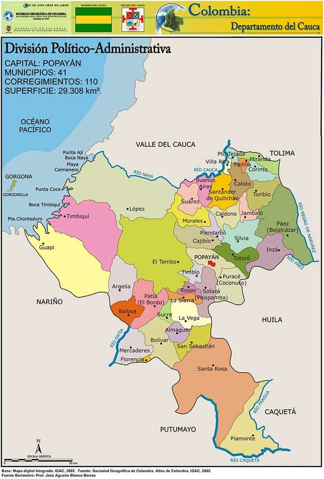 Département du Cauca. puzzle en ligne
