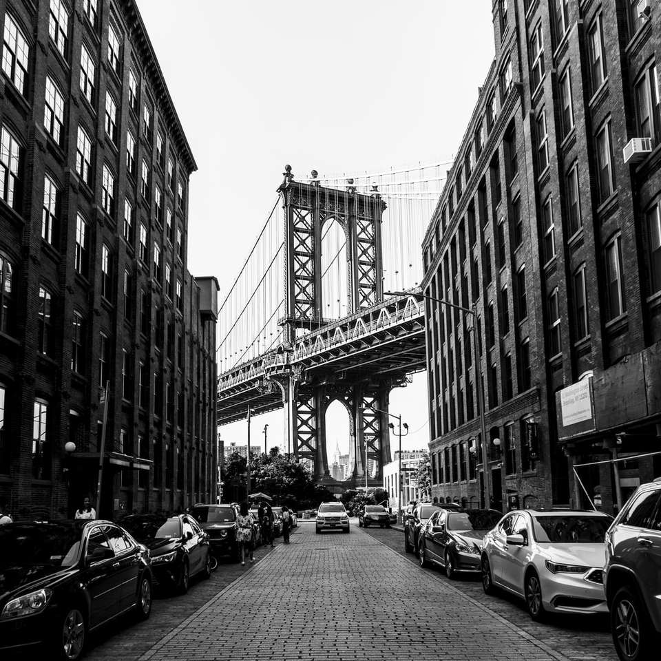 Manhattan Bridge, New York tagsüber Online-Puzzle