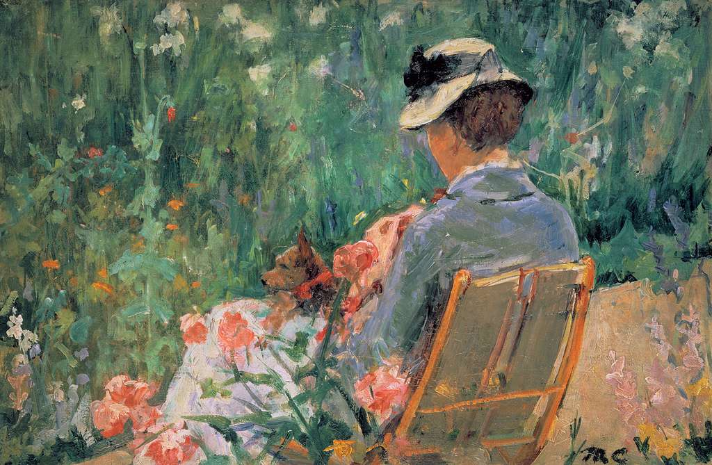 Lydia assise dans le jardin - 1880 de Mary Cassatt puzzle en ligne