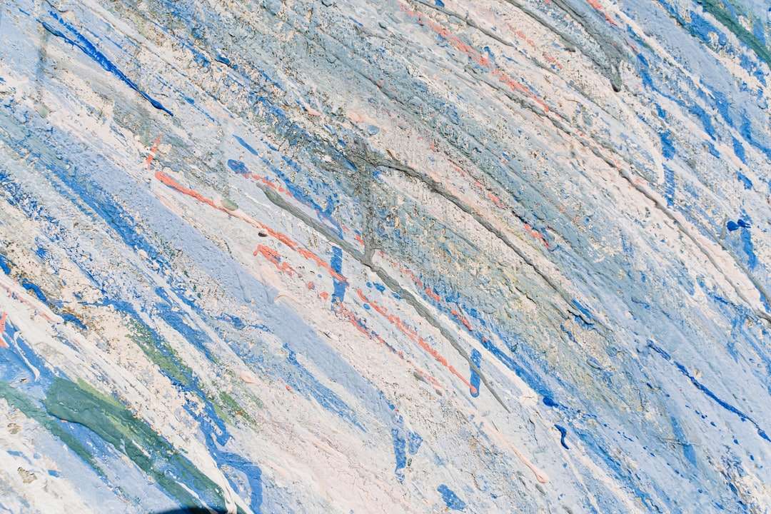 blå vit och röd abstrakt målning Pussel online