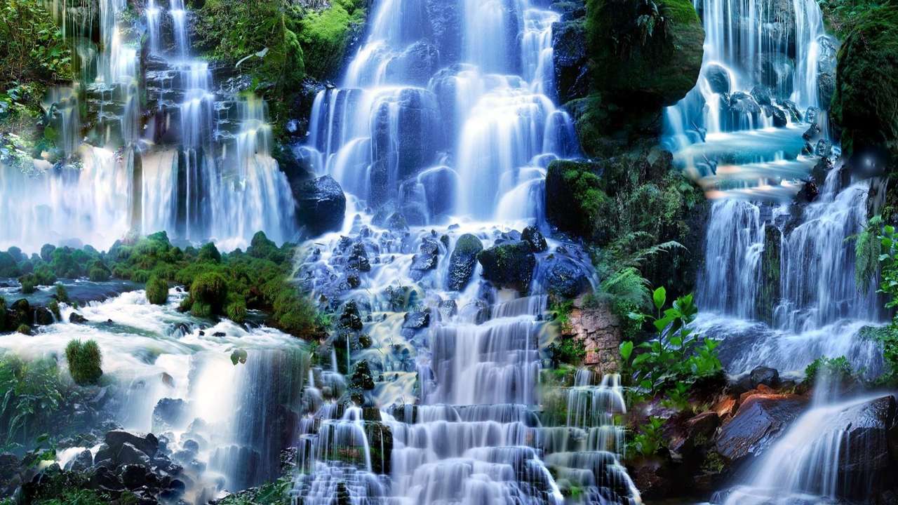 Herausragender großer Wasserfall Puzzlespiel online