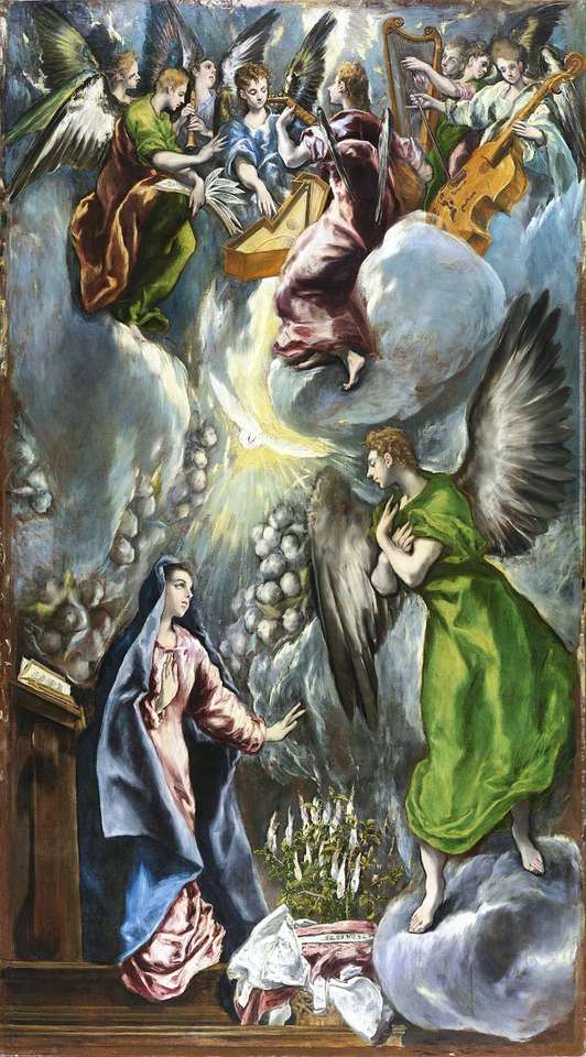 De aankondiging (schilderij van El Greco van de Colegio) legpuzzel online
