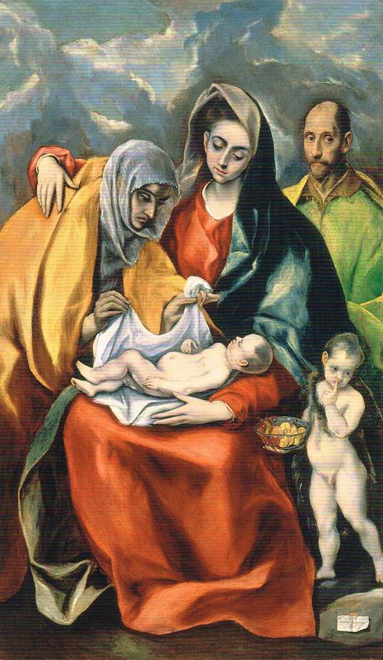 Heilige Familie met St. Anna en baby St. Jan legpuzzel online
