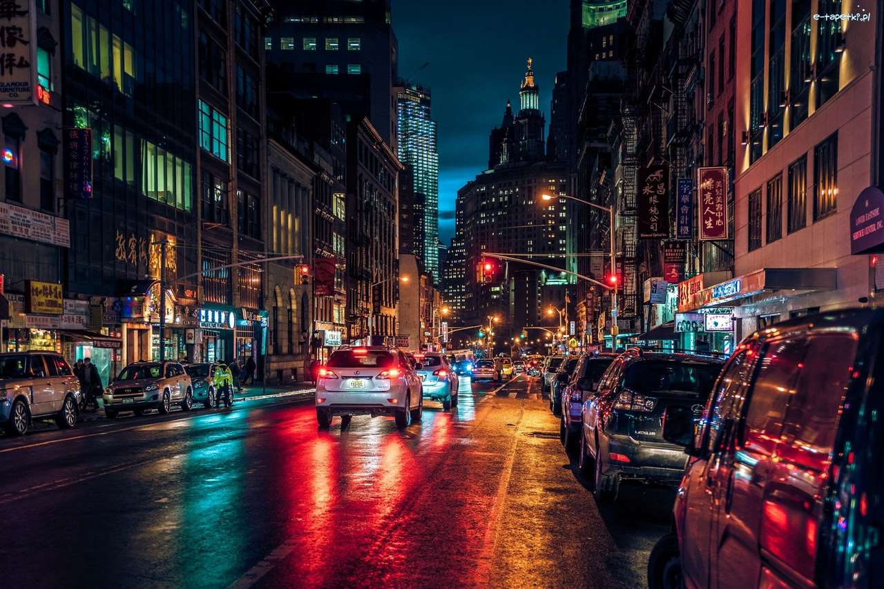 Manhattan in der Nacht Online-Puzzle