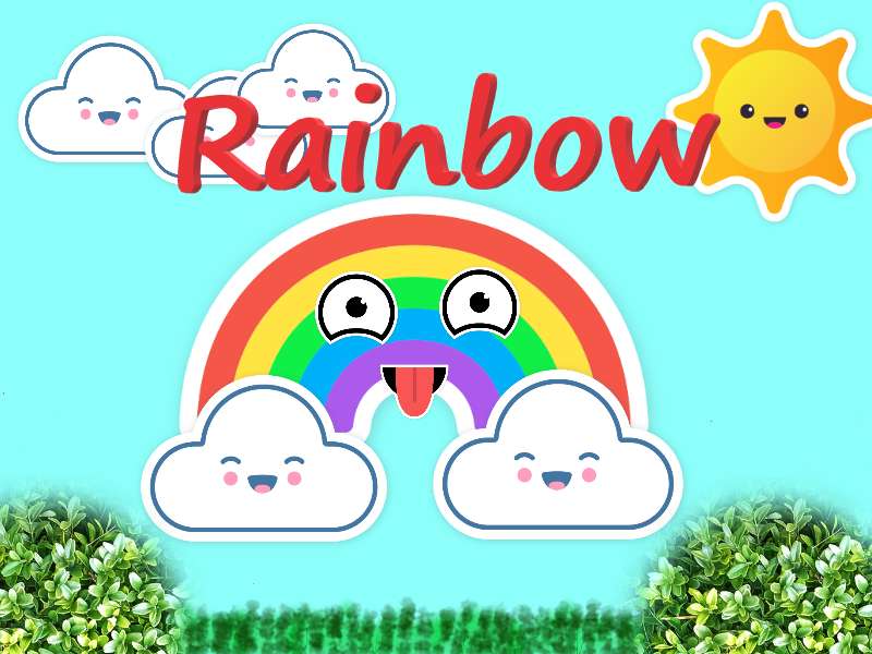 Regenboog en zon. online puzzel