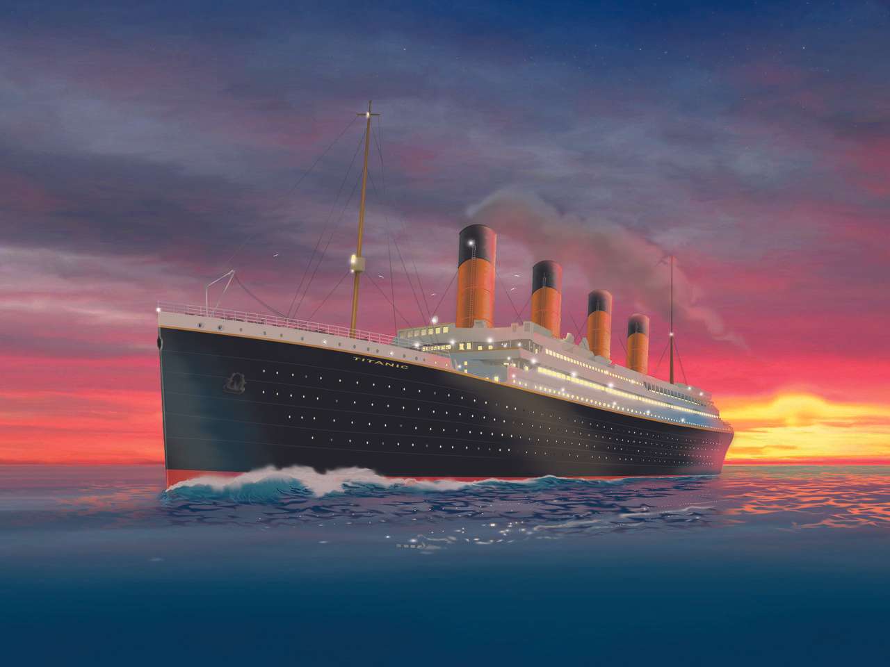 titanicul de scufundat scufundat de un aisberg jigsaw puzzle online