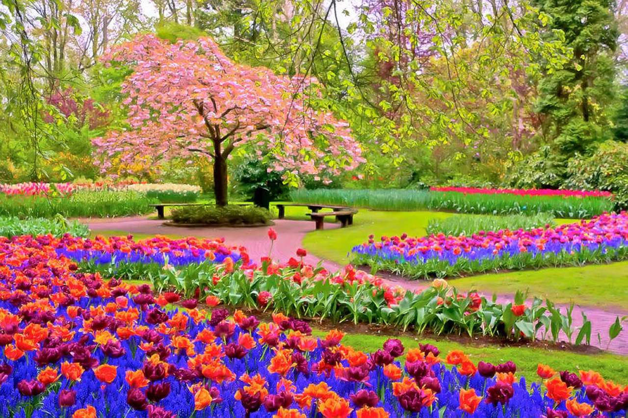 jardín de tulipanes rompecabezas en línea