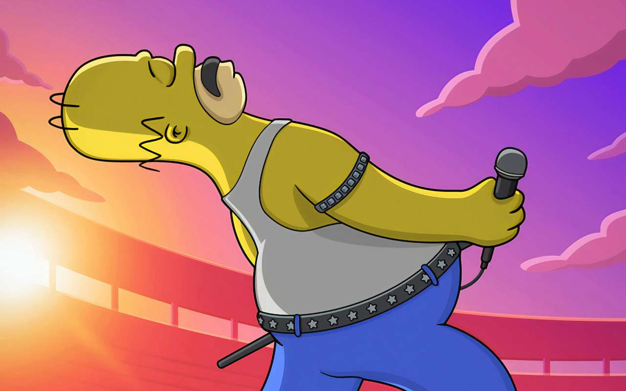Гомер у ролі Фредді онлайн пазл